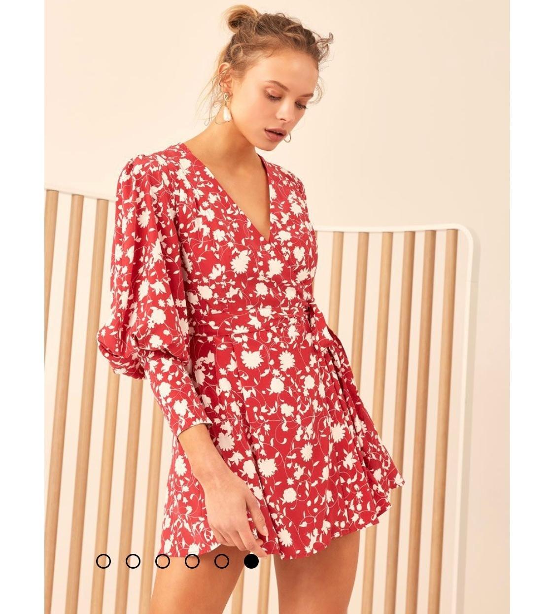 C/MEO Collective Opacity Dress- Chilli Red Floral 10 photo 3
