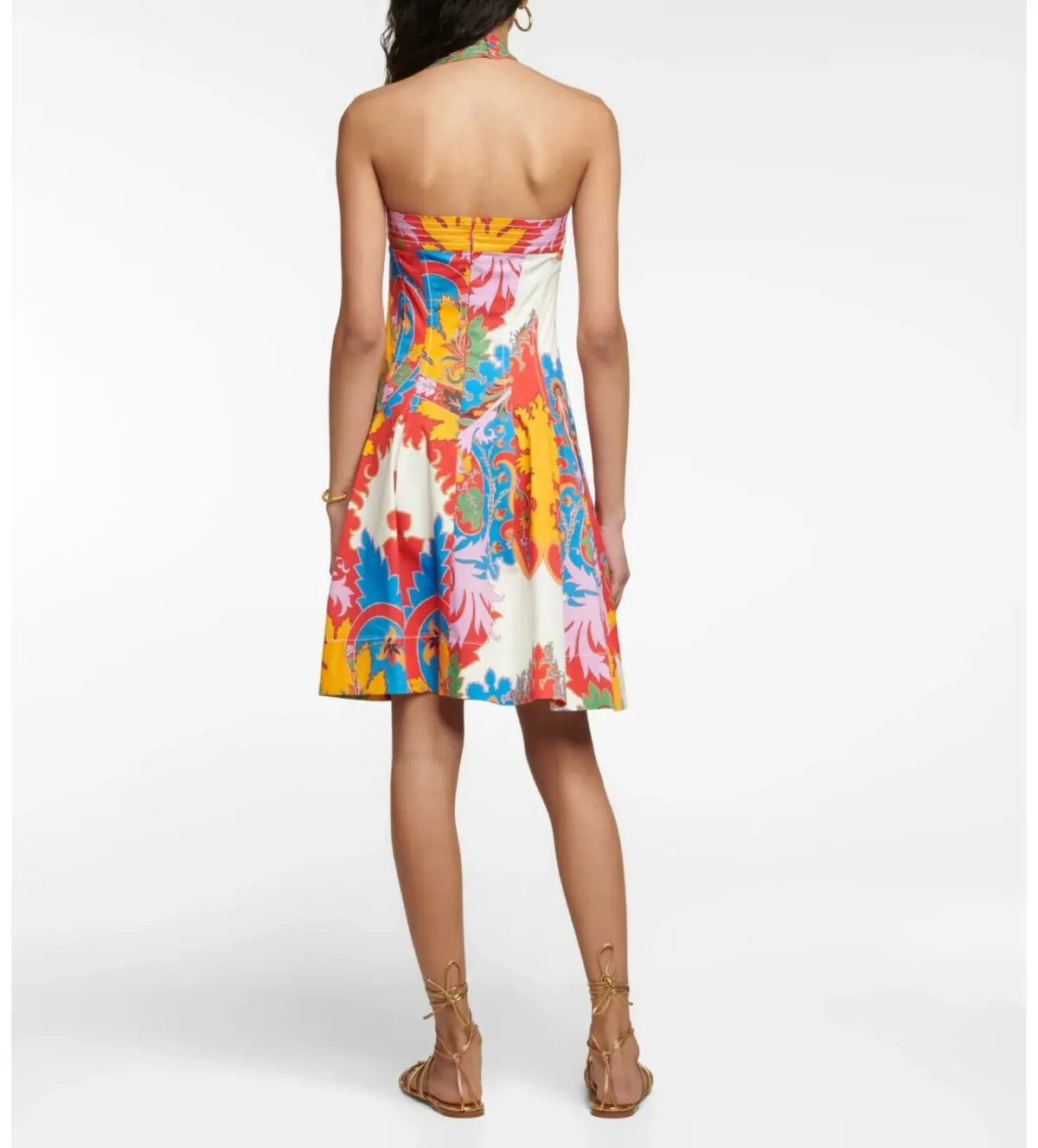 Etro Printed Halterneck Cotton Blend Mini Dress Size 8 photo 2