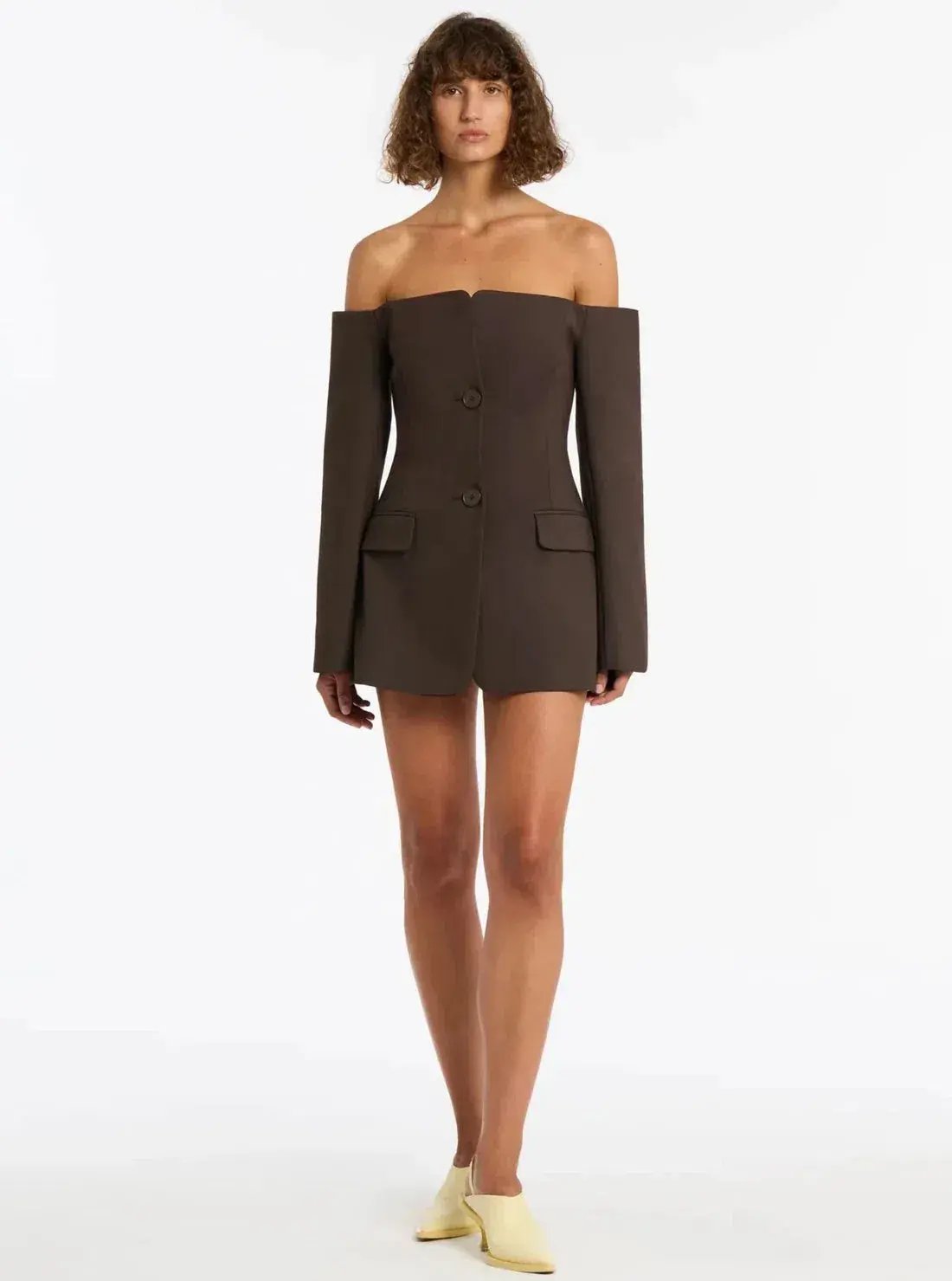 Sir The Label Sandrine Tailored Mini Dress Chocolate Size 1/Au 8 photo 2