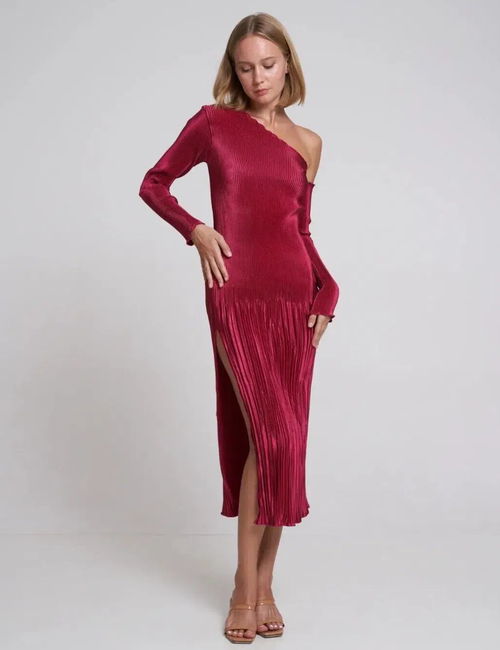 Reformation Raewyn Knit Dress Red Size AU 8 photo 13