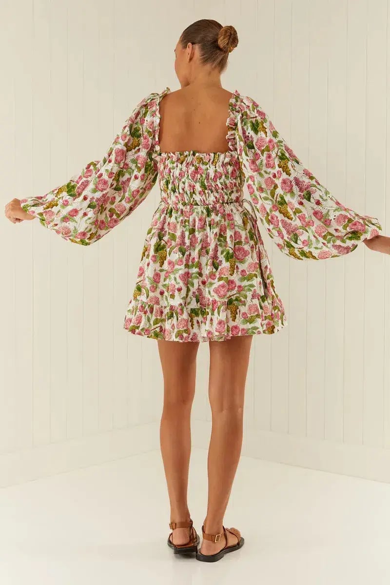 Palm Noosa Milky Way MIni Dress in Pink Blooms Size 12 photo 2