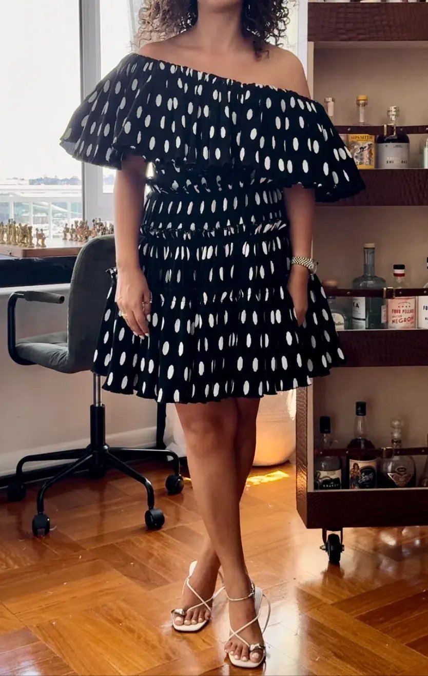 Sheike Carnival Mini Dress Black Polka Dot Size 10 photo 2