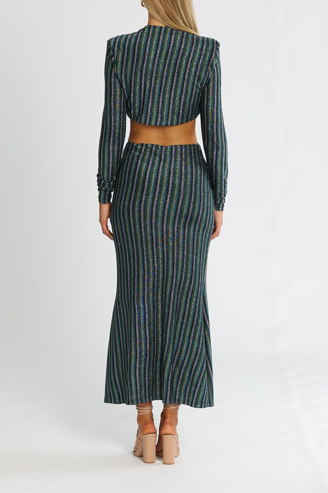 Despina Dress - Blue Disco Stripe photo 3