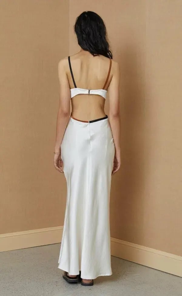 Bec & Bridge Toi Et Moi Dress White with Bronze Contrast Size 10 photo 3