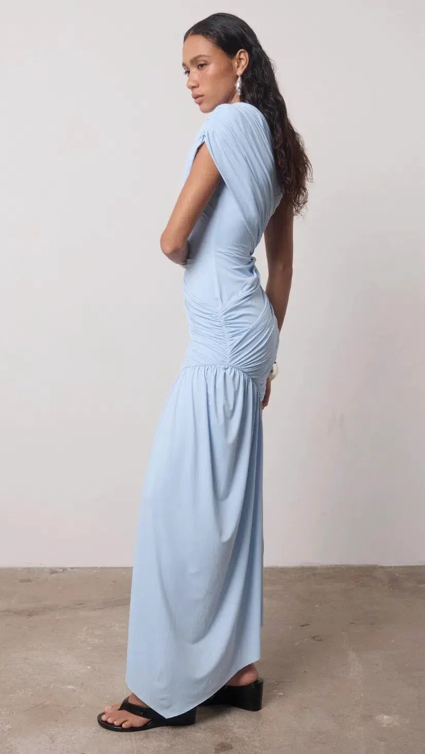 DE LA VALI RAVENNA MINI DRESS IN SKY BLUE JERSEY AU 6 photo 7