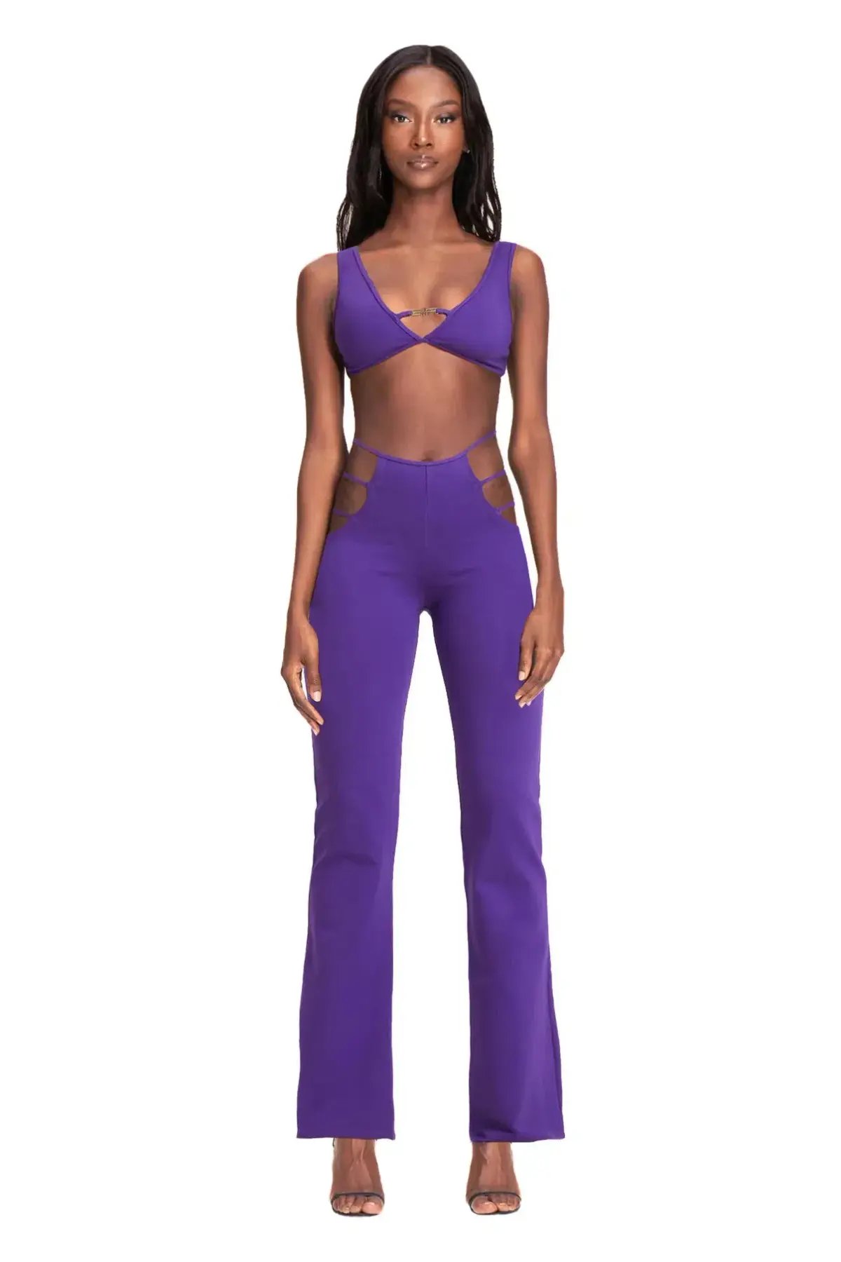 I. AM. GIA Lucid Crop Top & Pants Set Purple Size S/AU 8 photo 2