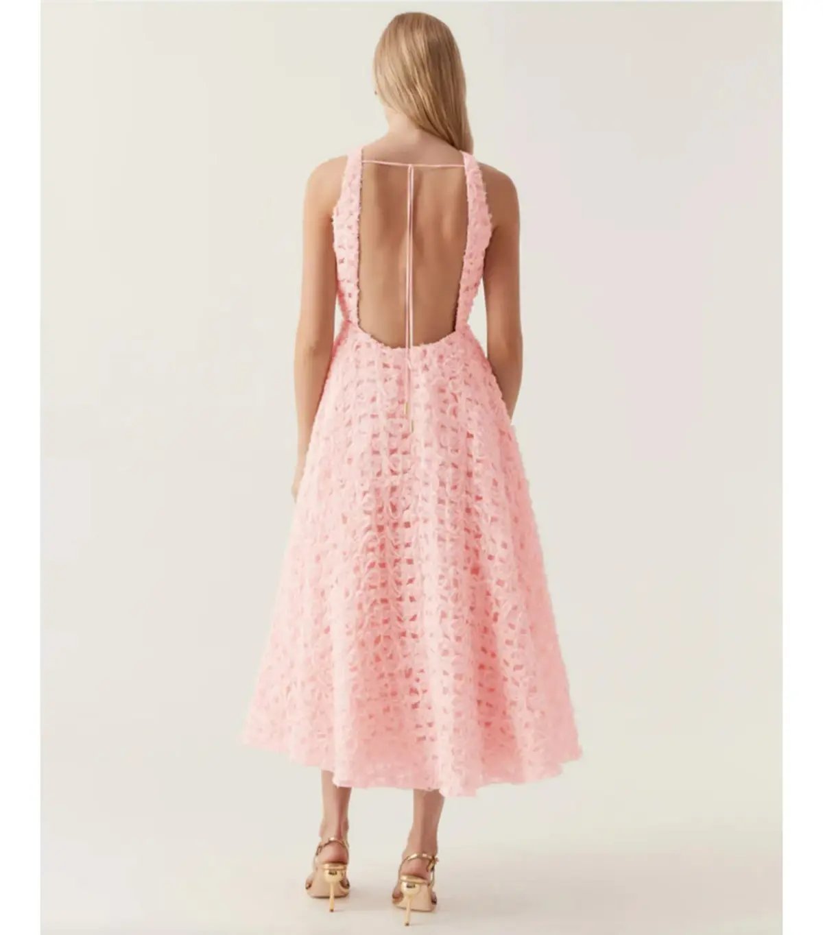 Aje Quintette Backless Midi Dress Pink Size AU 10 photo 2