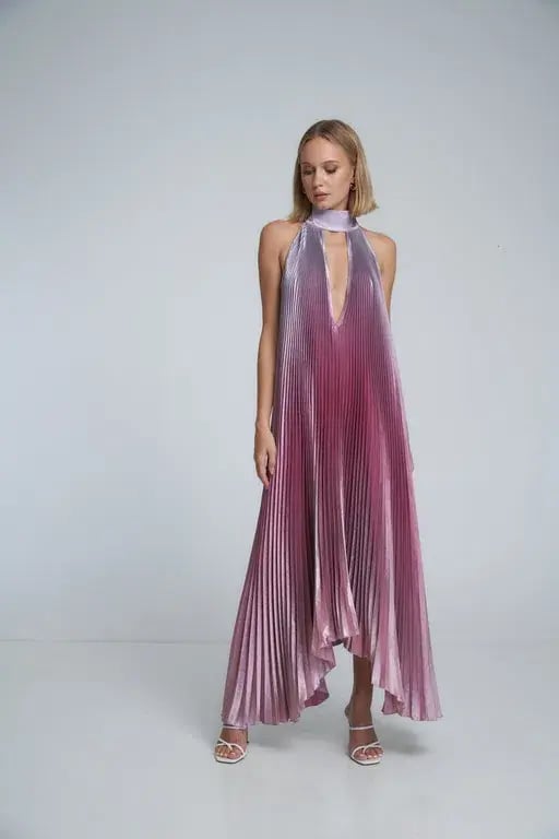 L'Idee Opera Gown Mauve Ombre Size 10 photo 3