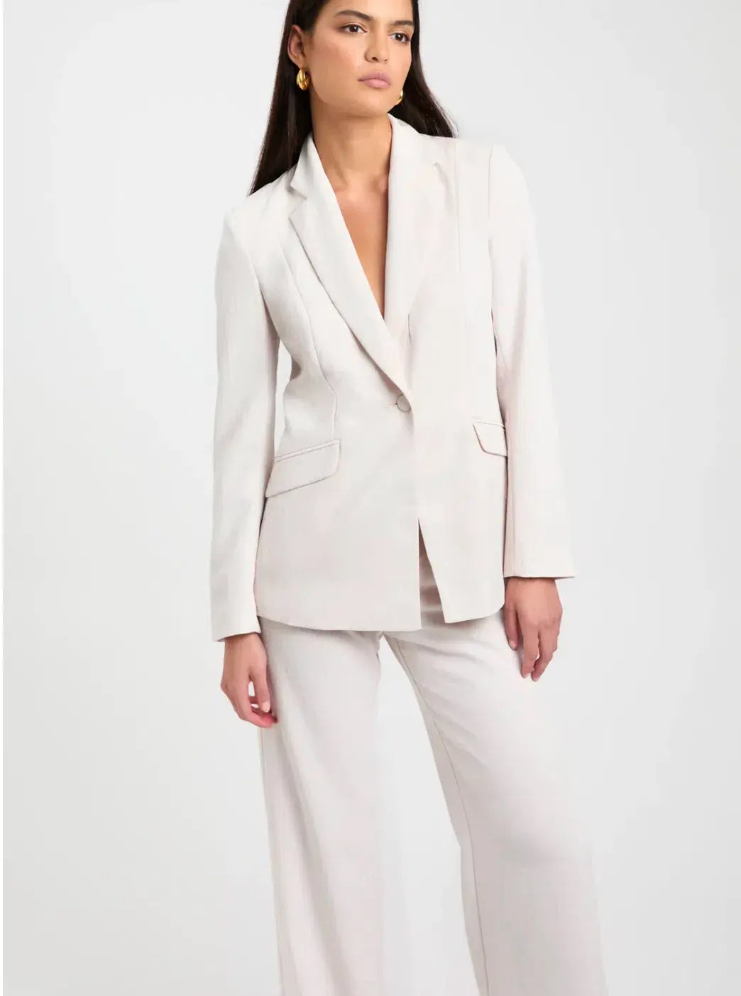 Kookai Ariel Tuxedo Blazer White Sand Size 36 / AU 8 photo 2
