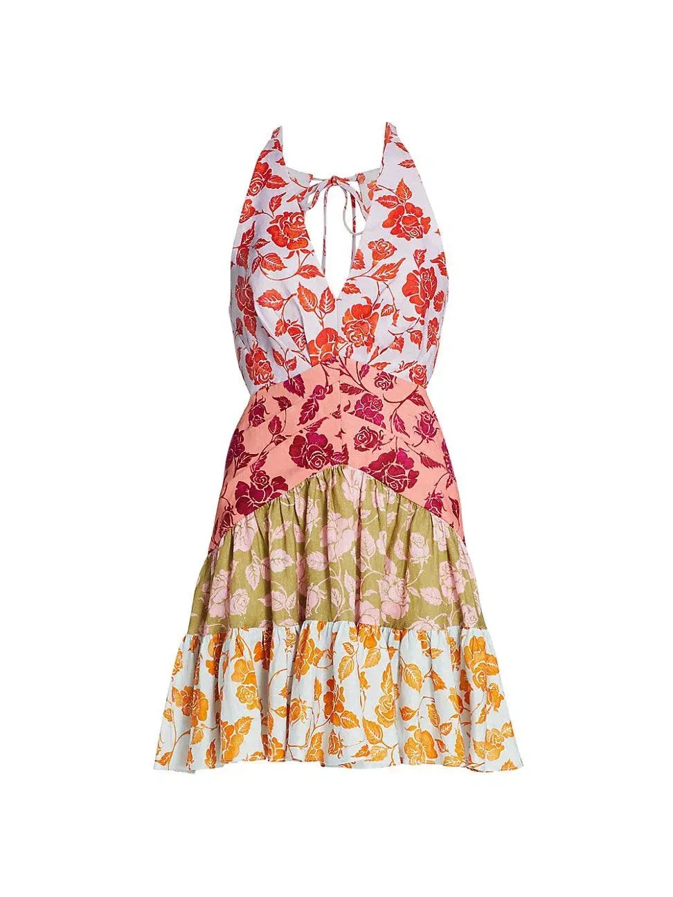 Zimmermann The Lovestruck V Neck Mini Dress Mixed Roses Size 6 photo 5