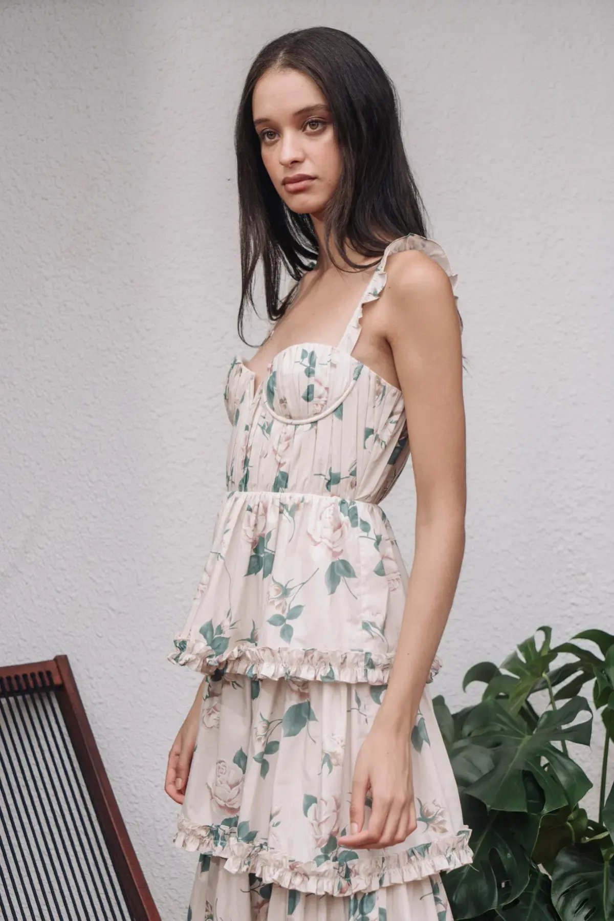 Sau Lee Peyton Dress Powder Rose Print Size 10 photo 2