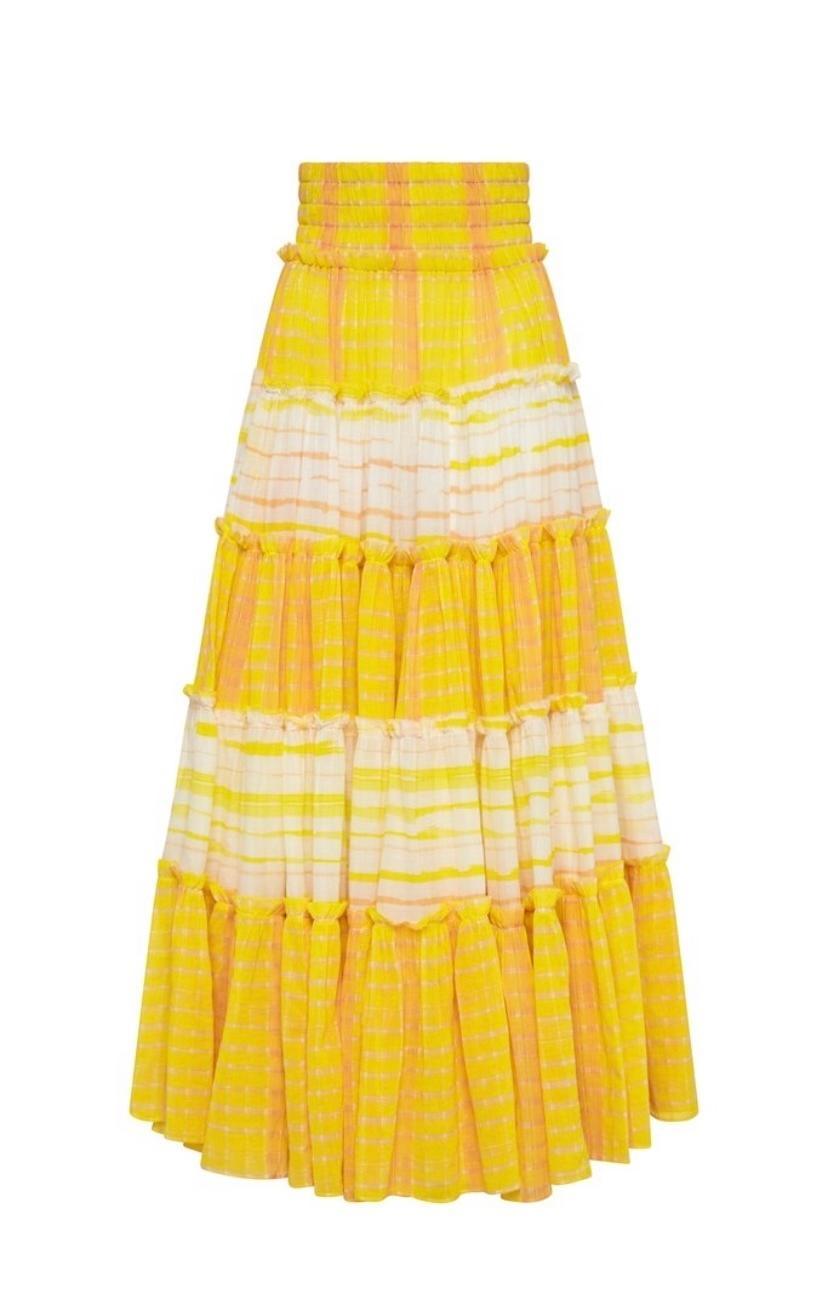Aje Wilderness Tiered Cotton Maxi Skirt Size 8 photo 4