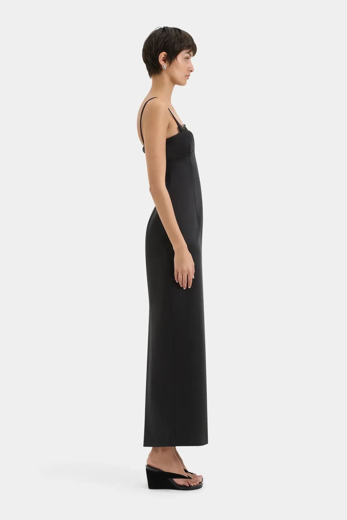 Sir the Label Poppy Column Midi Dress Black Size 12 photo 4