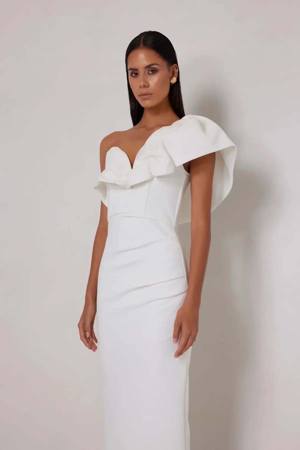 Elle Zeitoune Sharleene Midi Dress in White Size 14 photo 3
