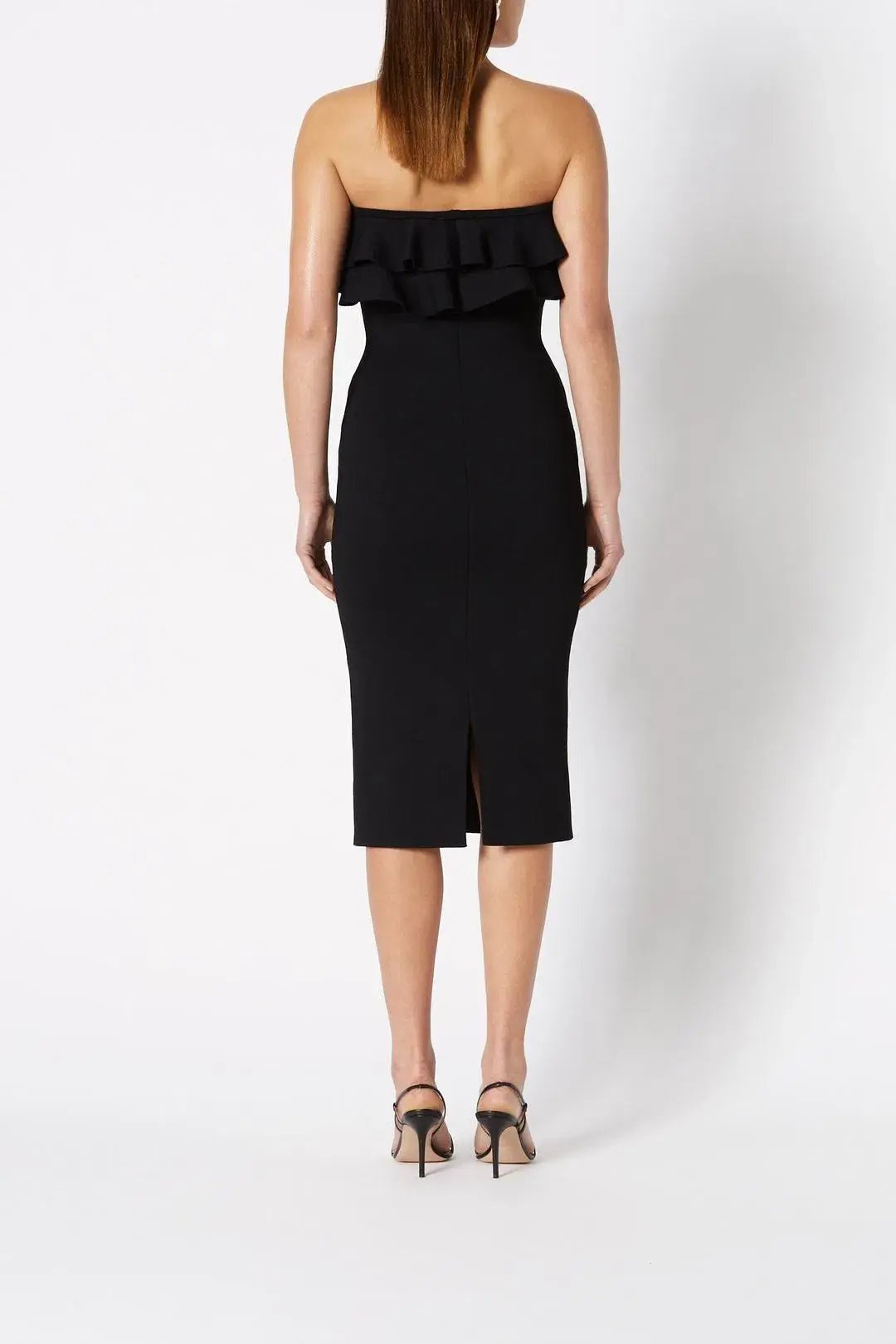 Scanlan Theodore Crepe Knit Strapless Dress Black Size 6 photo 4