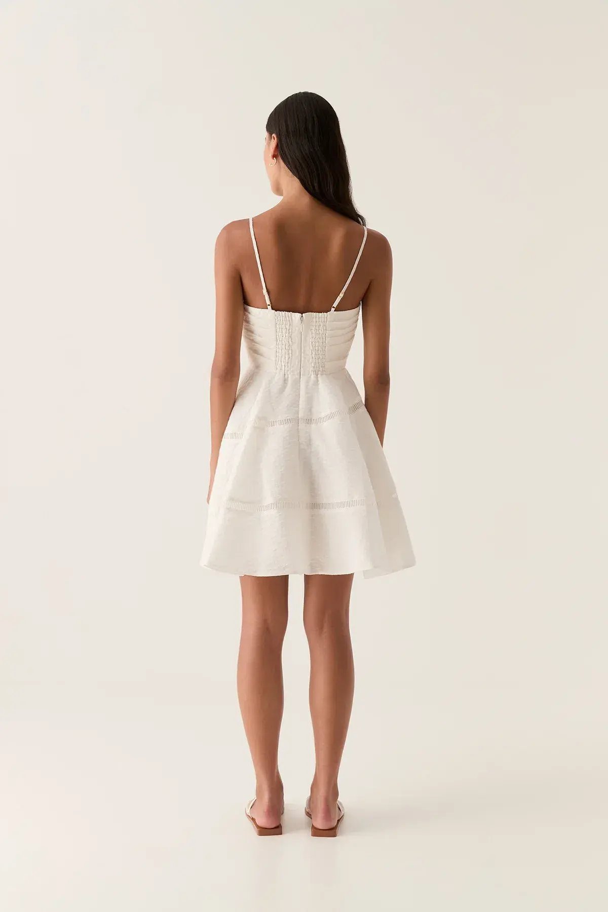 Aje Cinque Jacquard Mini Dress Ivory Size 10 photo 3