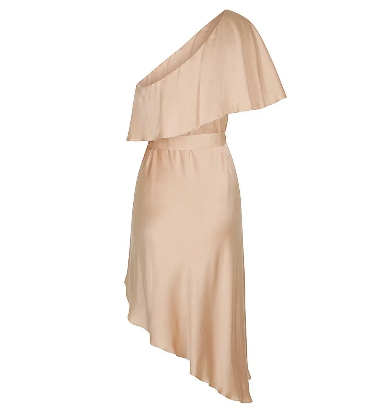 Zimmermann Sueded One Shoulder Midi Dress Beige Size 2 AU 12 photo 8