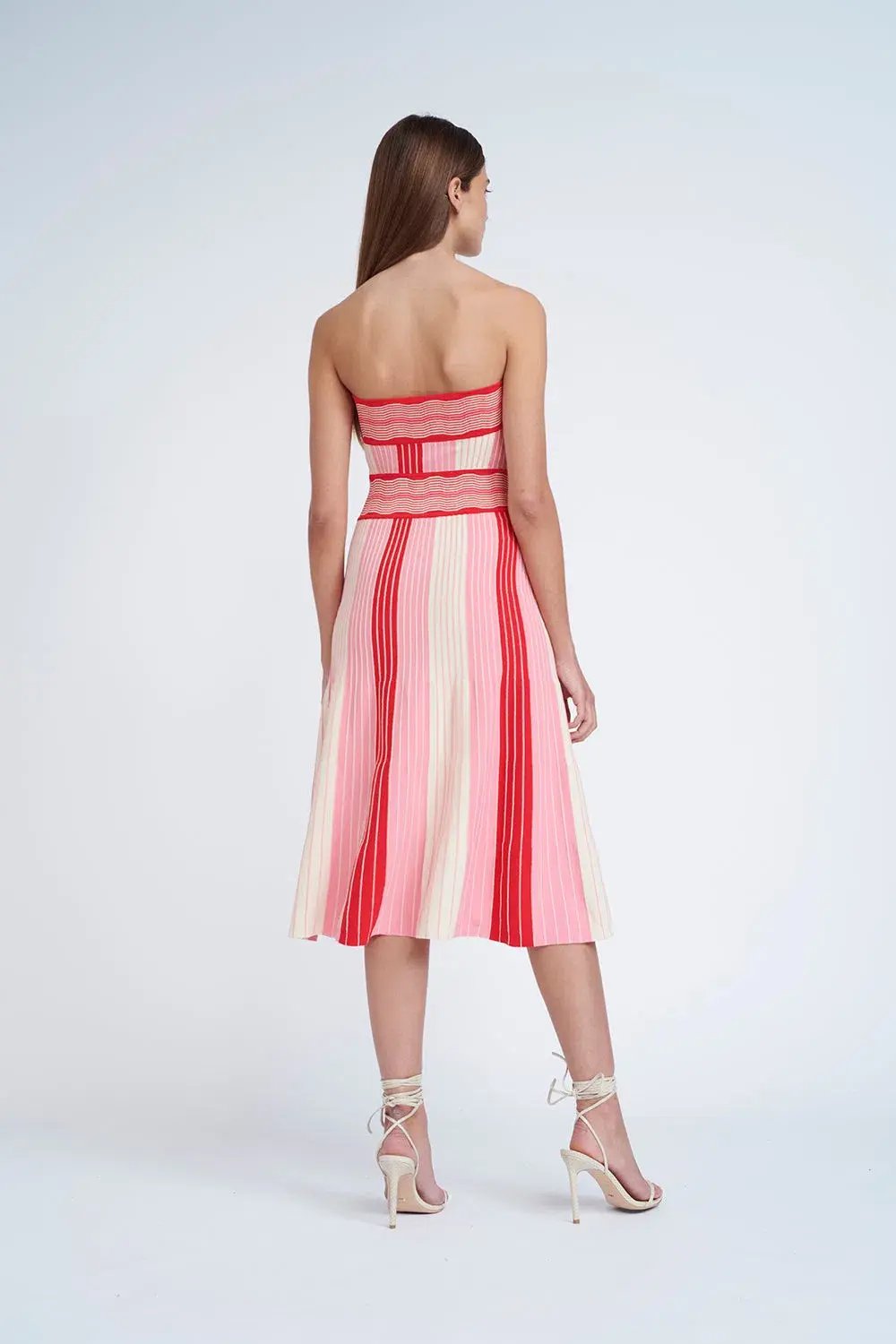 By Johnny Pipe Stripe Knit Dress Pink Multi Size 10 photo 2