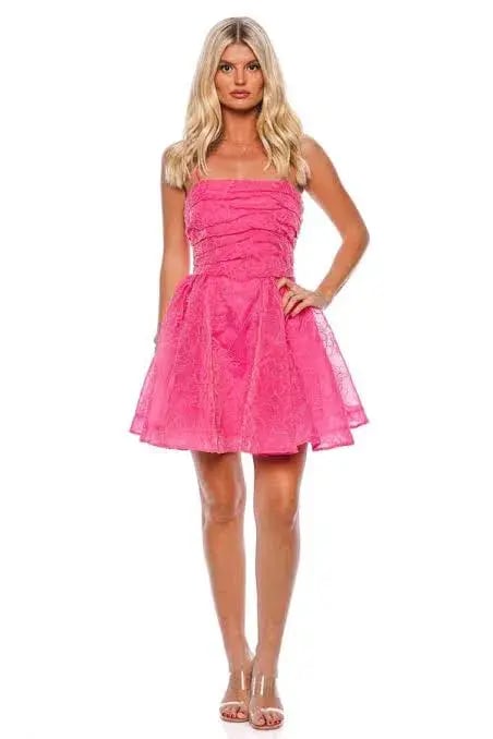 Aje Evangeline Cornelli Mini Dress in Protea Pink  Size 8 photo 4