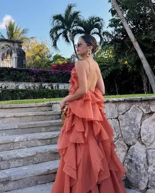 Aje Pandorea Maxi Dress Coral Clay Size AU 14 photo 3