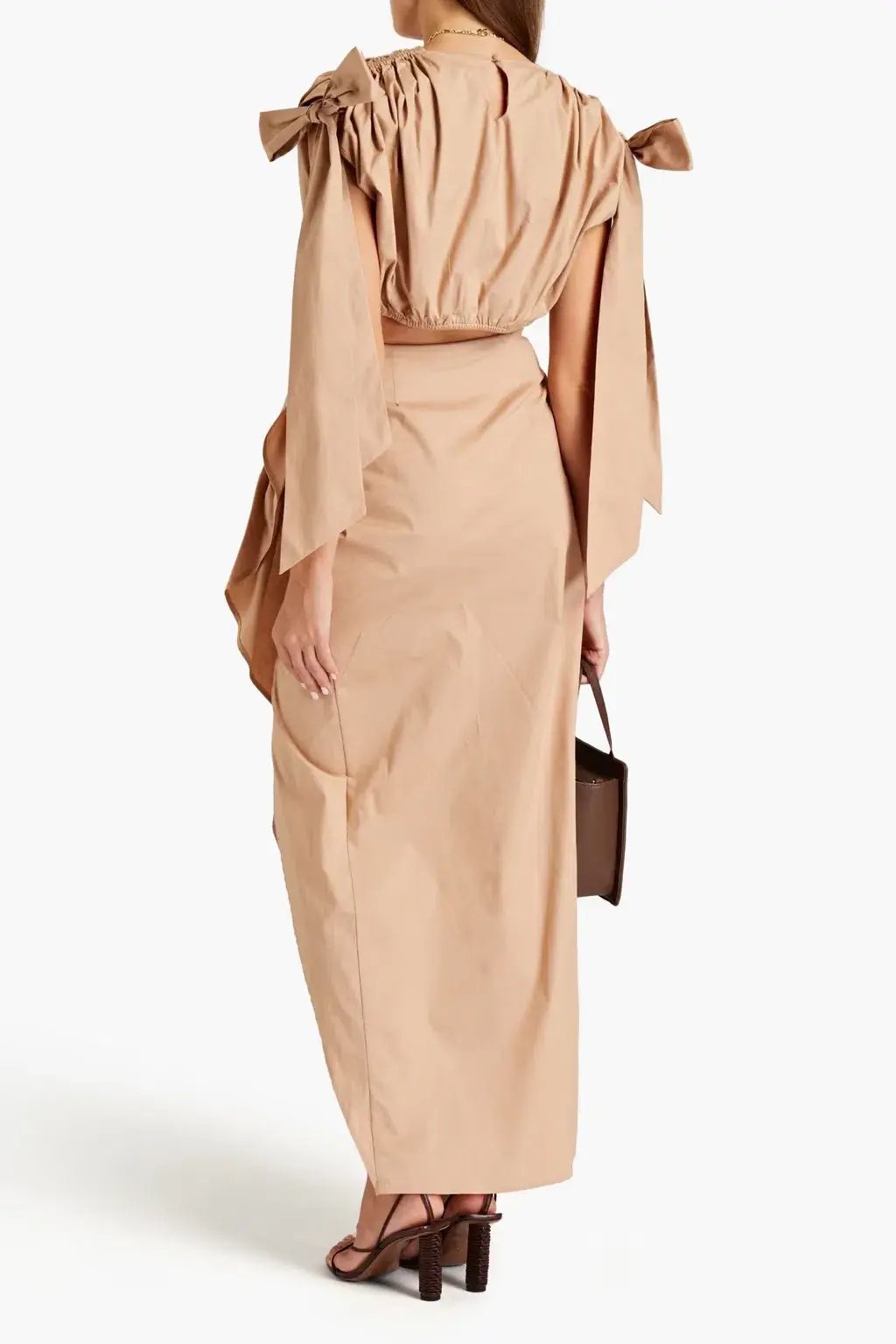 Andrea Iyamah Halima Wrap Poplin Maxi Skirt Beige Size XS / AU 6 photo 2