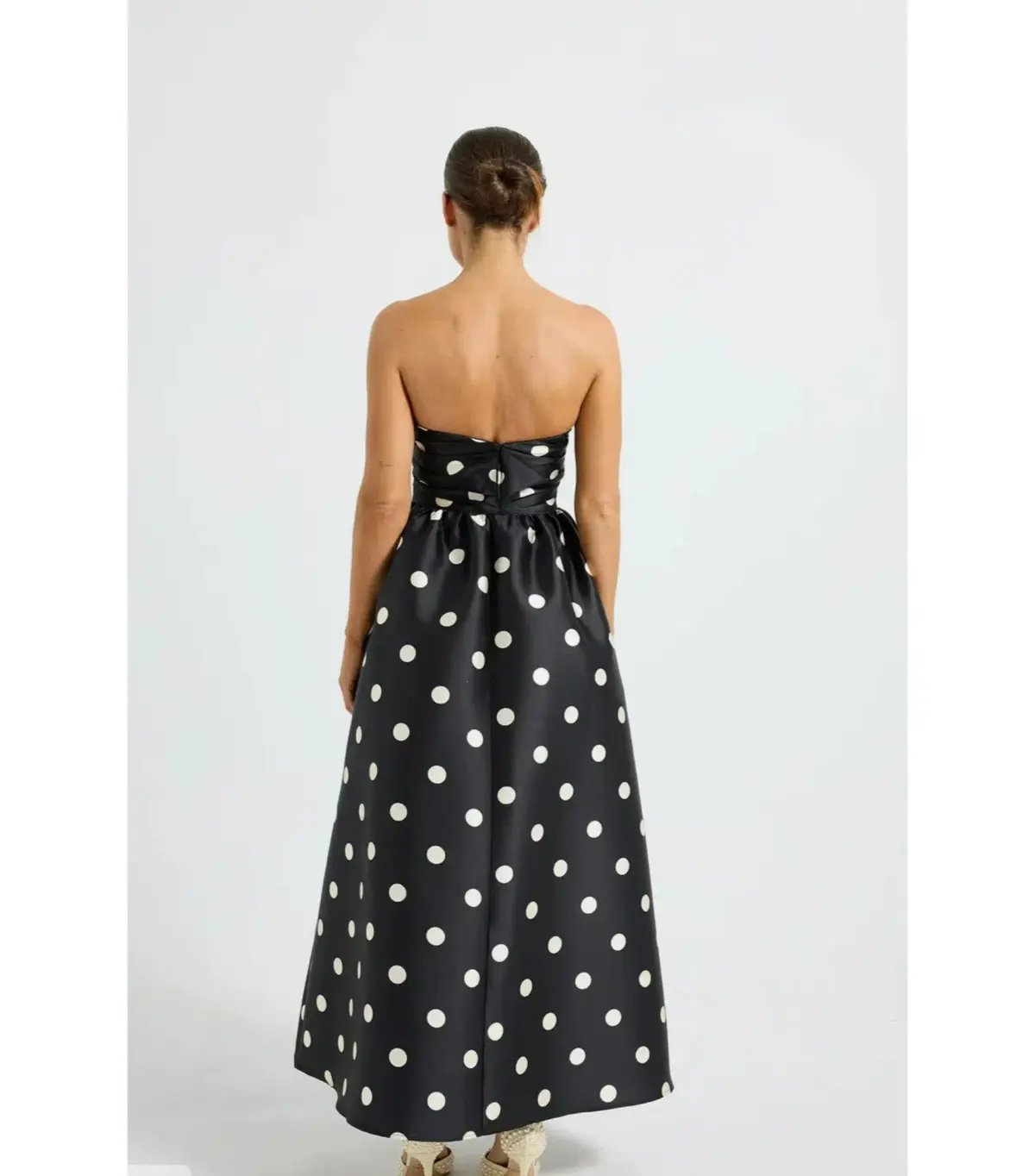 Pasduchas Dottie Strapless Midi Dress Black/Cream Size AU 8 photo 4