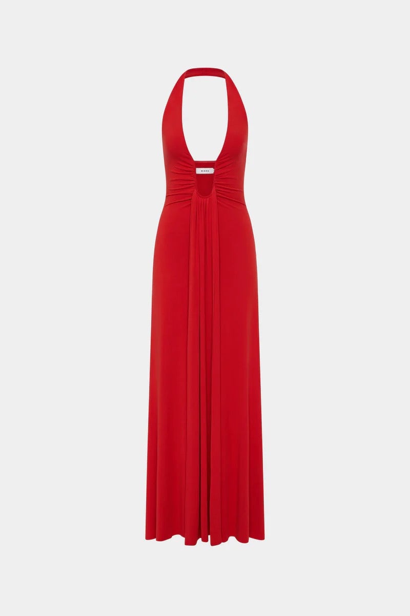 Misha Collection Jennifer Cupro Maxi Dress - Cherry photo 2
