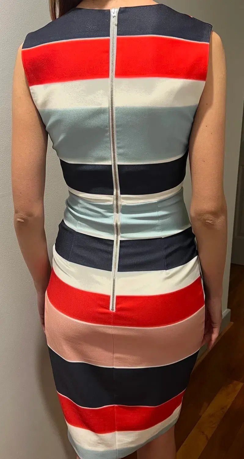 Seduce Cross Over Dress Stripe Size 6 photo 2
