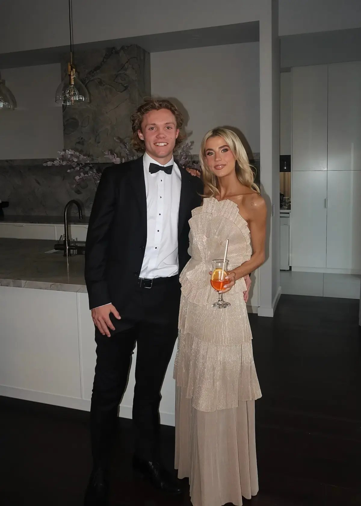 Aje Kyra Gown Gold Size 8 photo 4