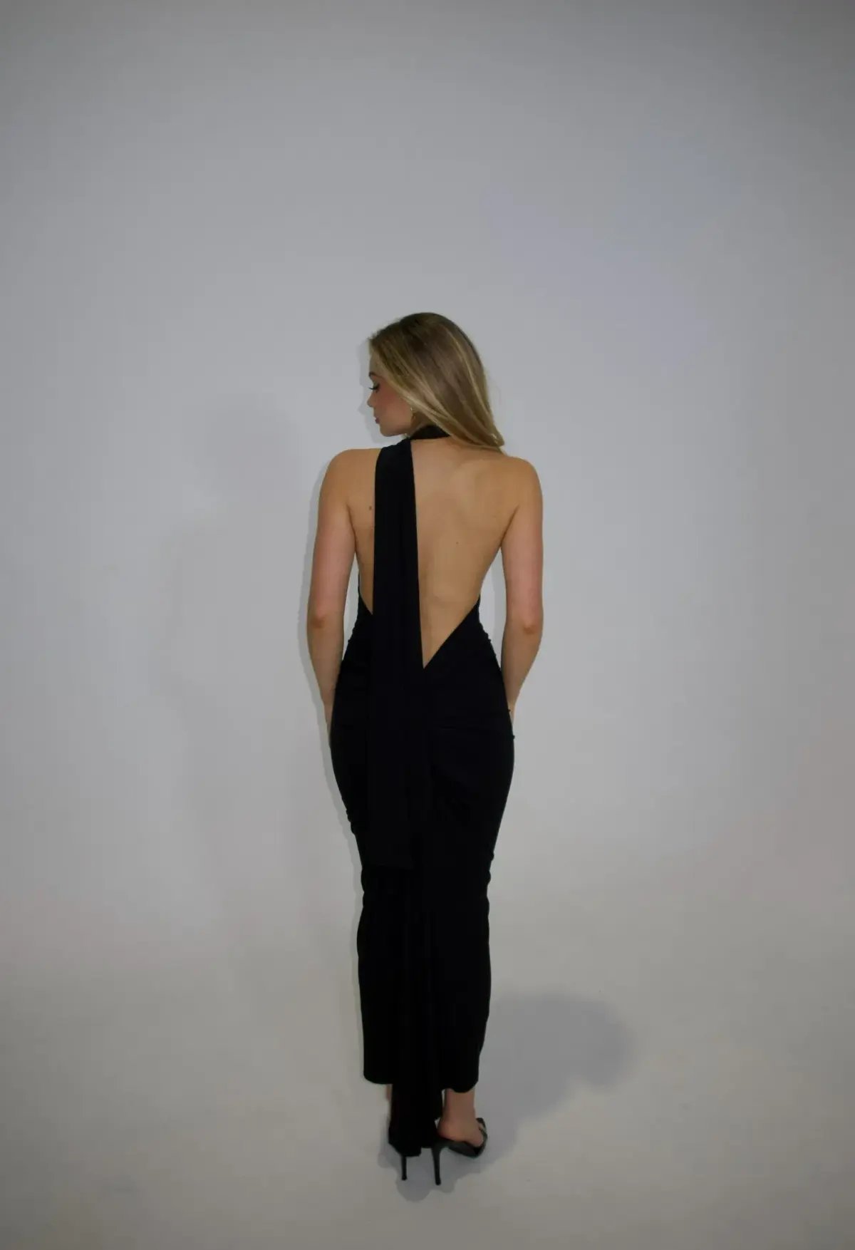 Melani The Label Leoni Black Midi/Maxi Dress Black Size 6/8 photo 2