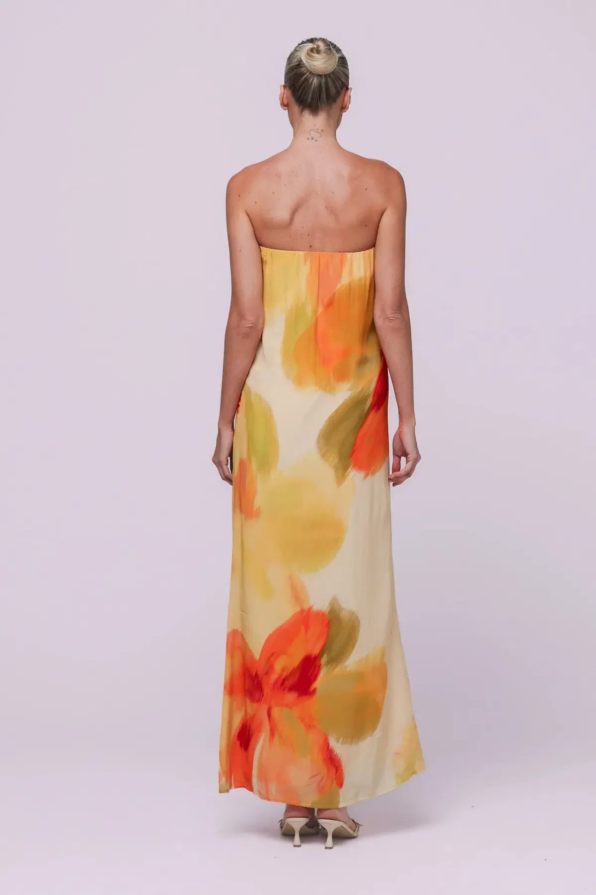 Isabelle Quinn Abbie Strapless Maxi Dress Marigold Size 10 photo 2