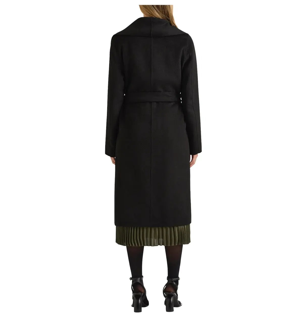 David Lawrence Domenic Double Faced Wool Coat Black Size 12 photo 4