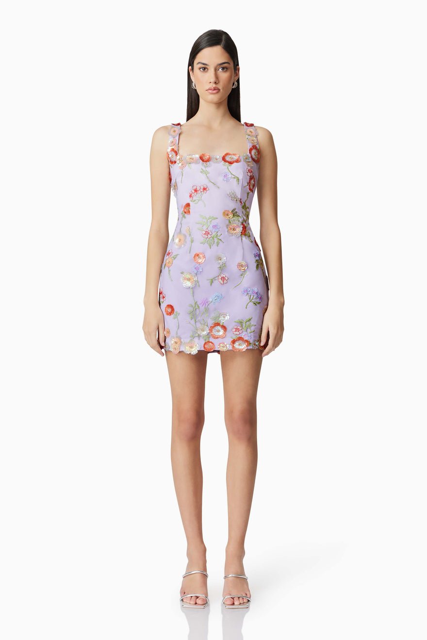 Elliatt Naya Mini Dress - Lilac Multi photo 3