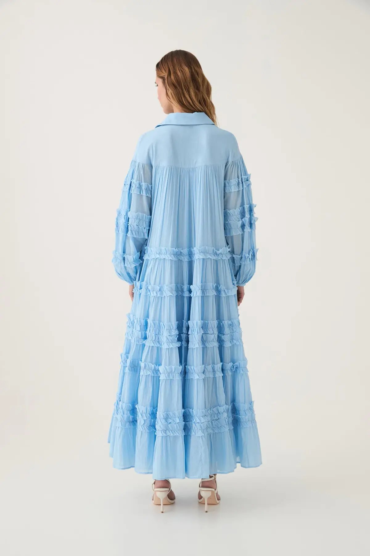 Aje Pastiche Tiered Maxi Dress in Powder Blue Size 4 photo 3