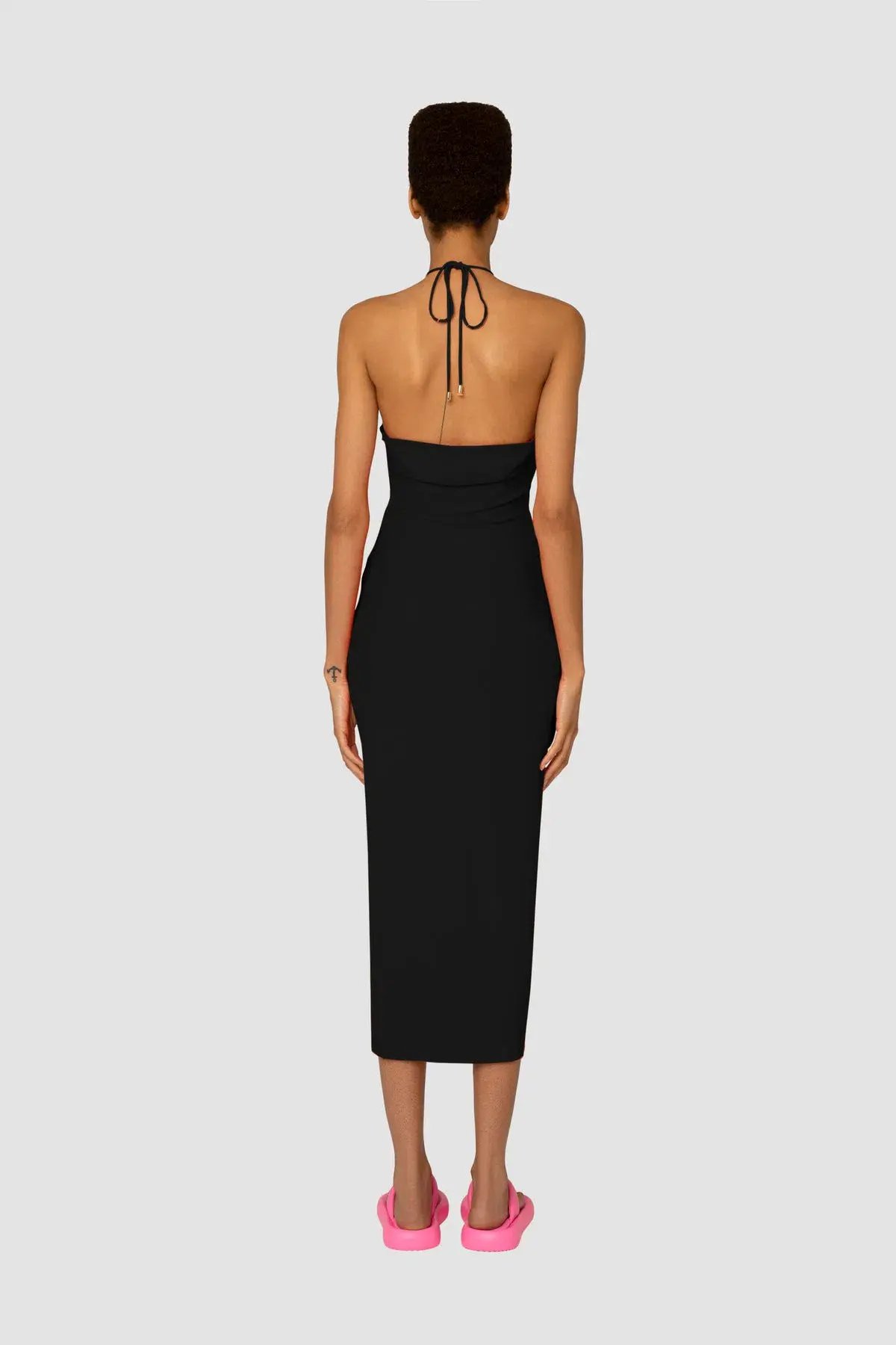 Amy Lynnn Official Vega Jersey Cut Out Midi Dress Black Size 8 photo 2