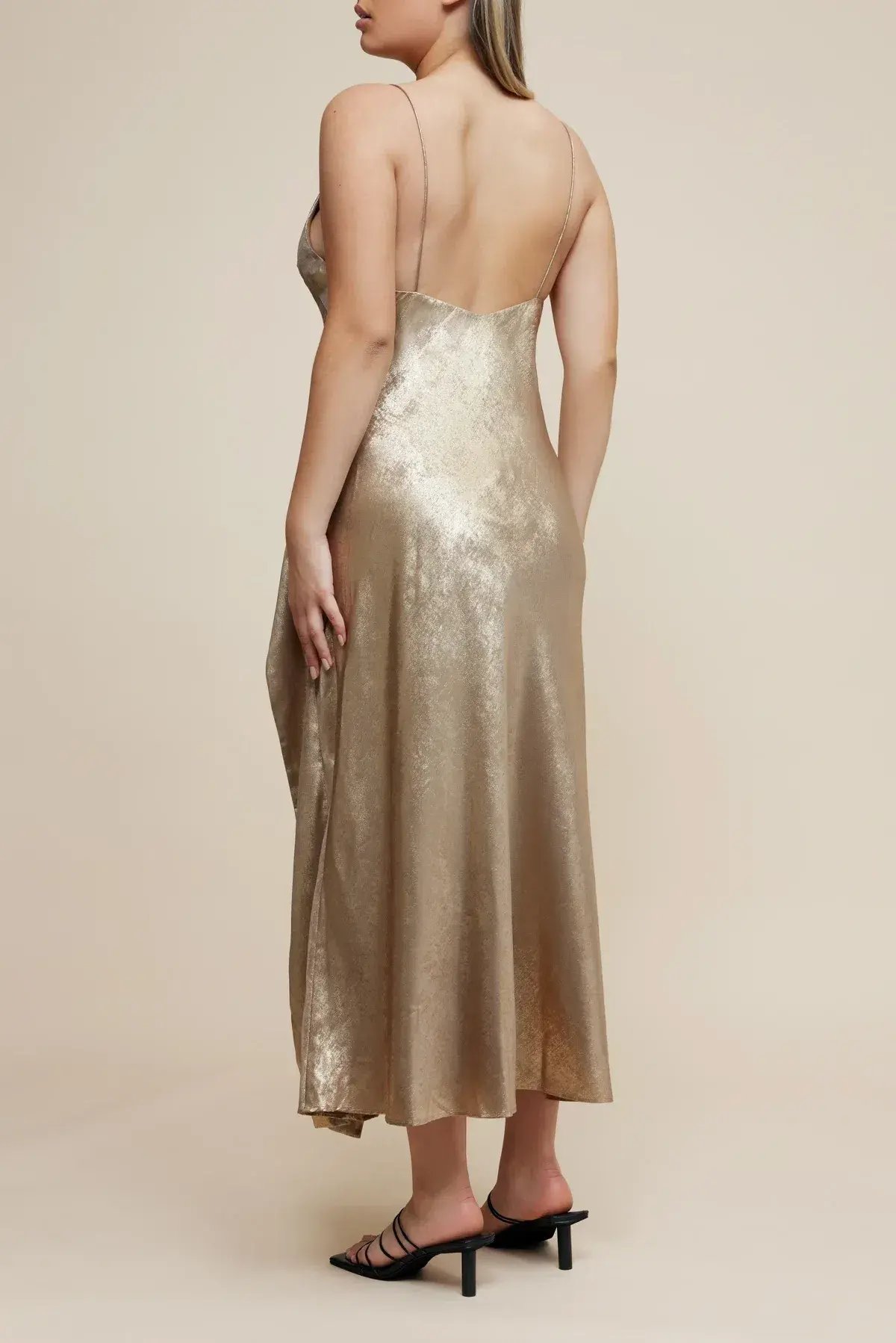 Acler Queensbridge Midi Dress Gold Size 14 photo 3
