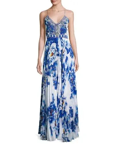 Camilla Ring of Roses Pleated Slip Dress Print Size 8 photo 3