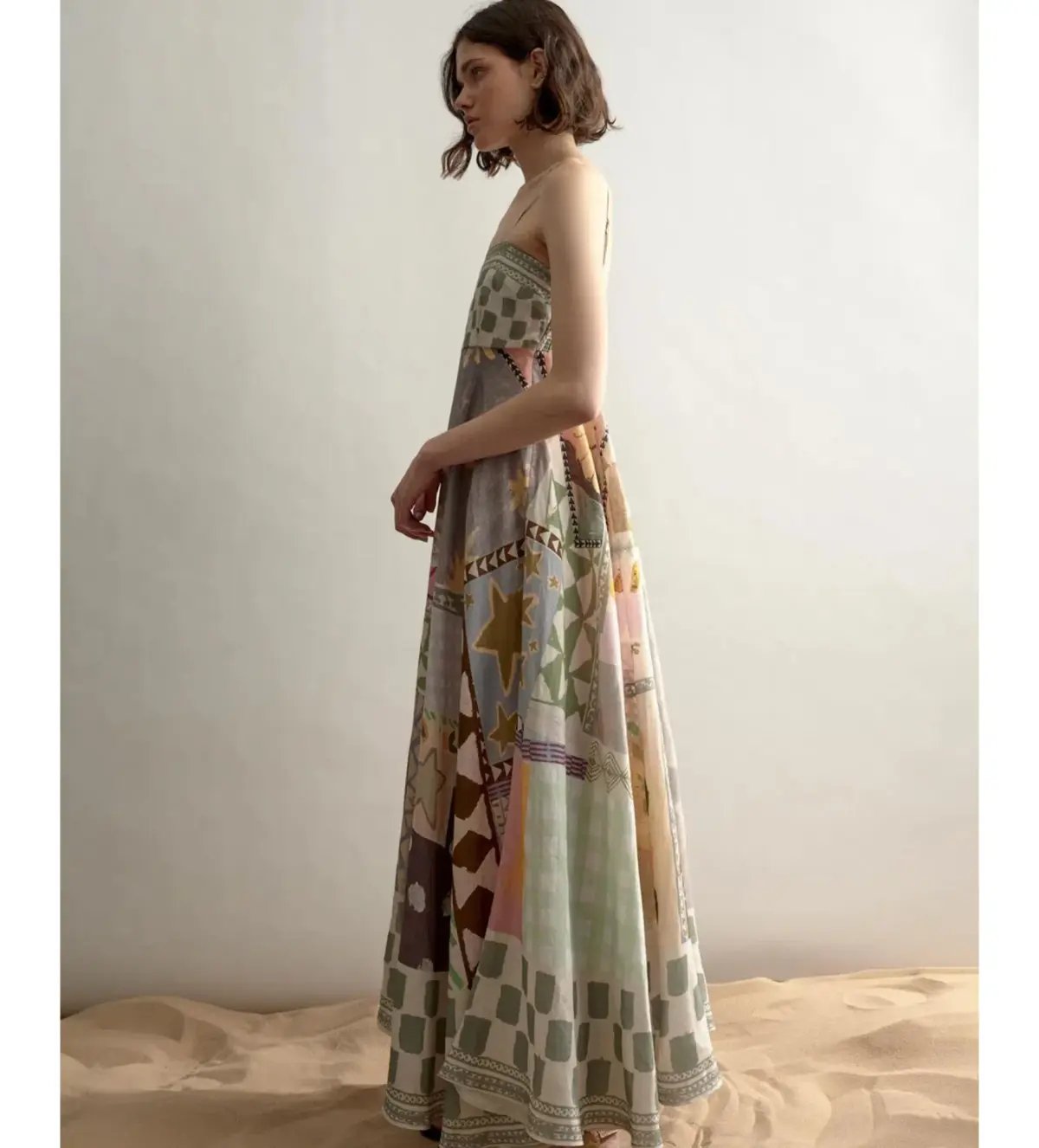 Alemais Emma Gale Maxi Sundress Multi Print Size AU 12 photo 2
