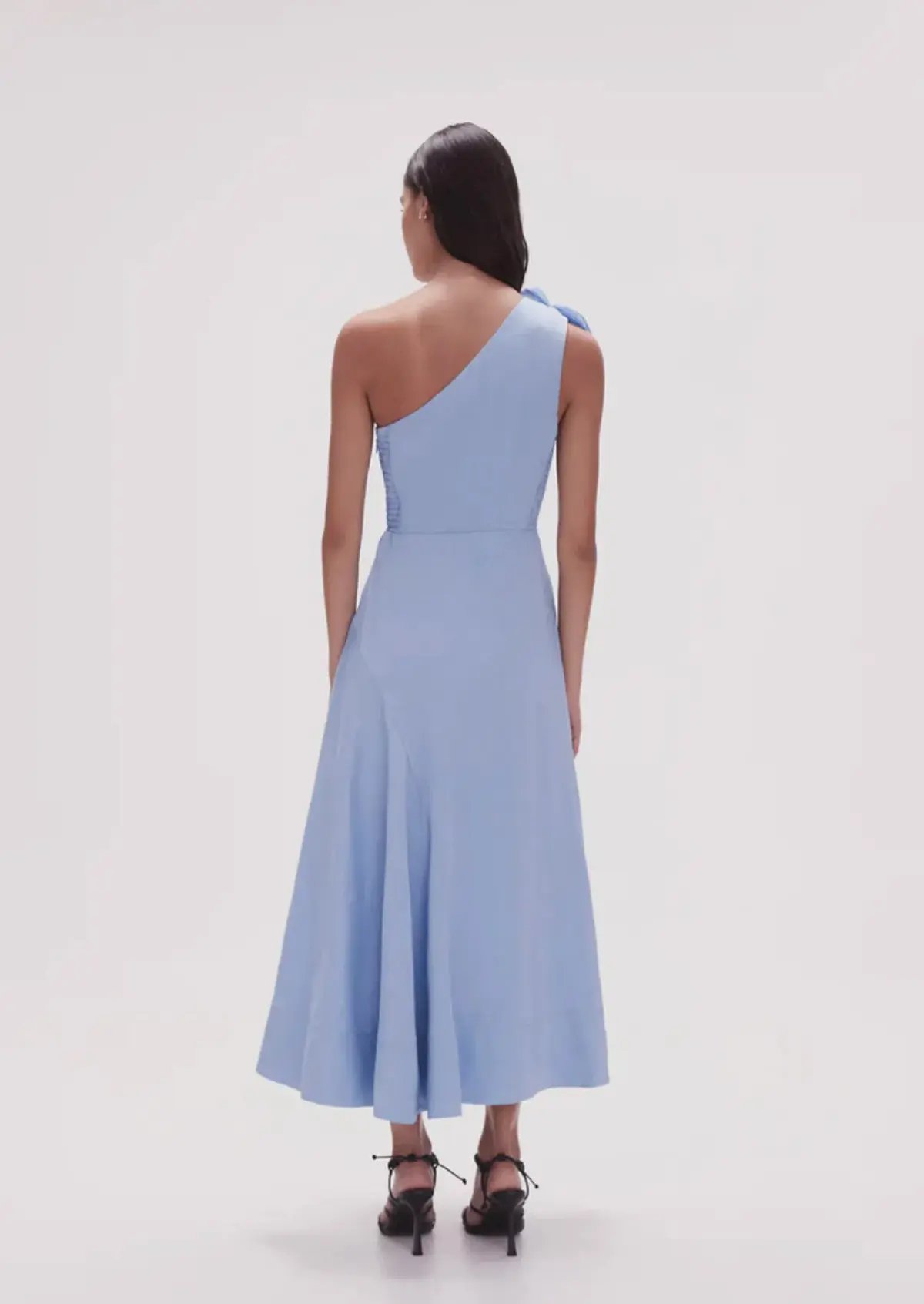 Aje Adelia Ruffle Midi Dress Blue Size 10 photo 3