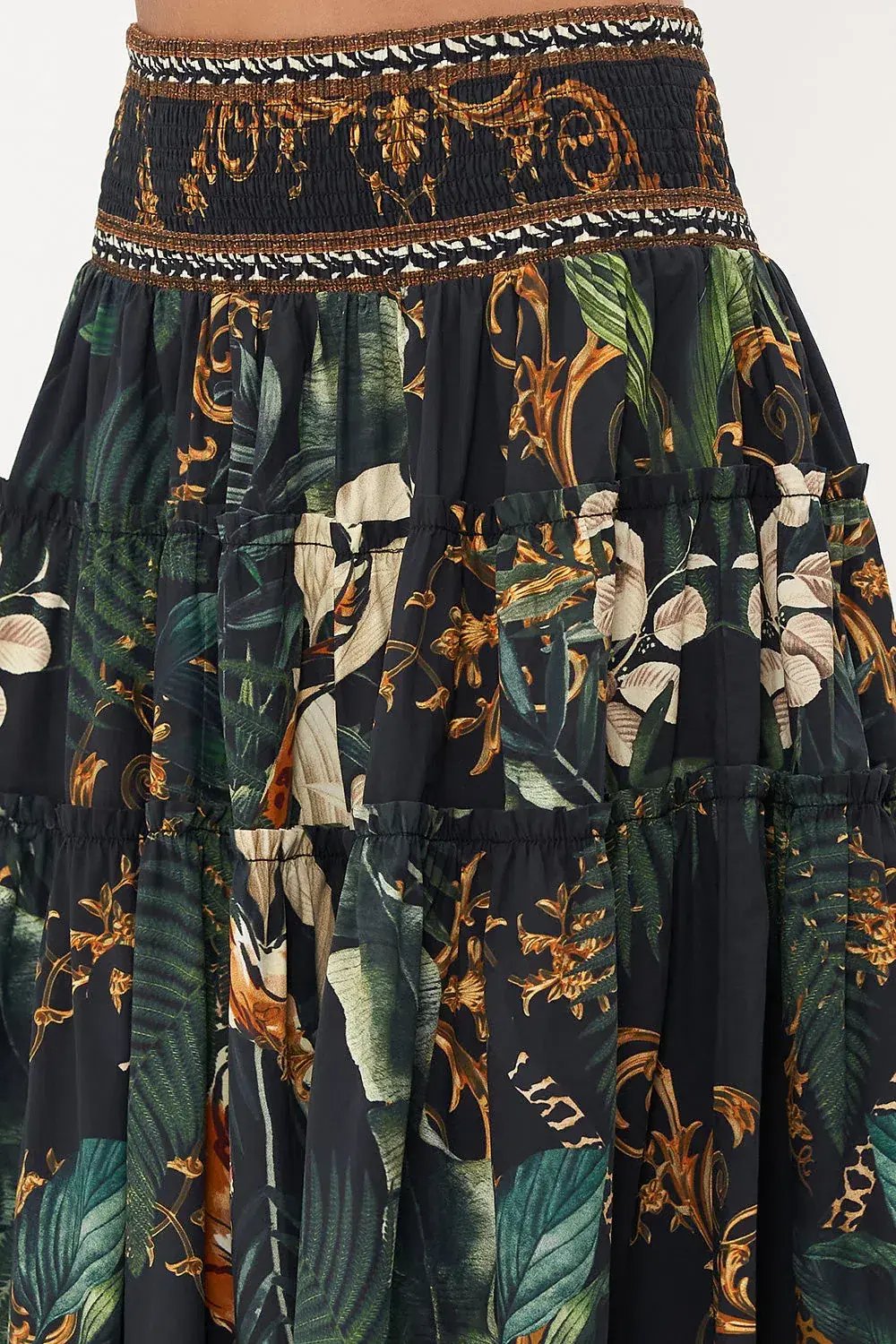 Camilla 4 Tiered Gathered Maxi Skirt Easy Tiger Size M / AU 12 photo 5