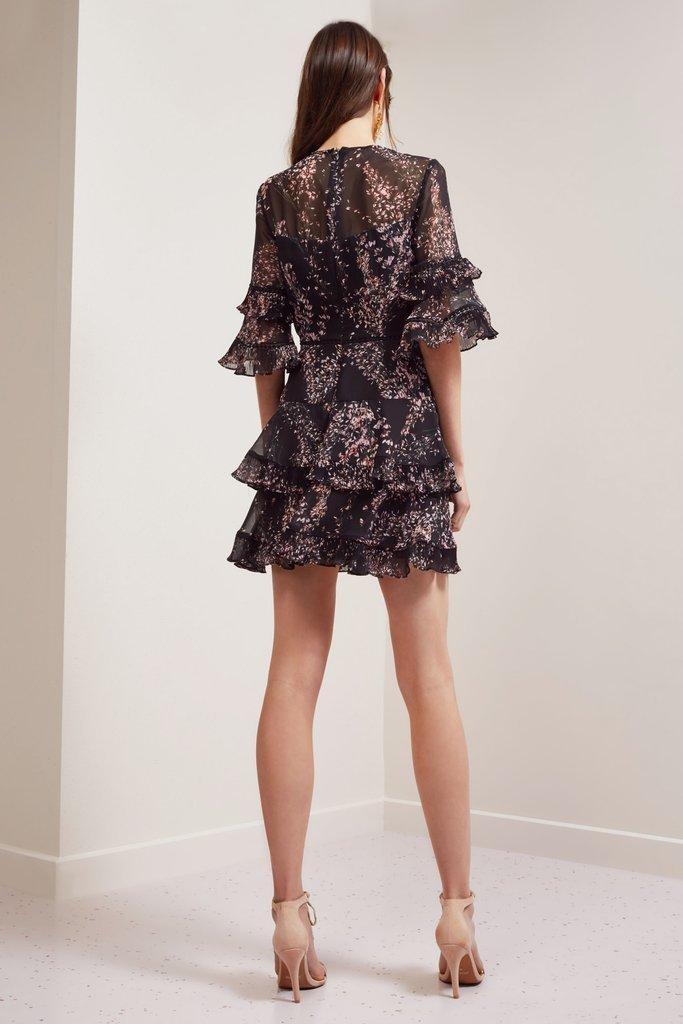 Keepsake Light Up Mini Dress in Black Wildflower Floral  Size 6 photo 2
