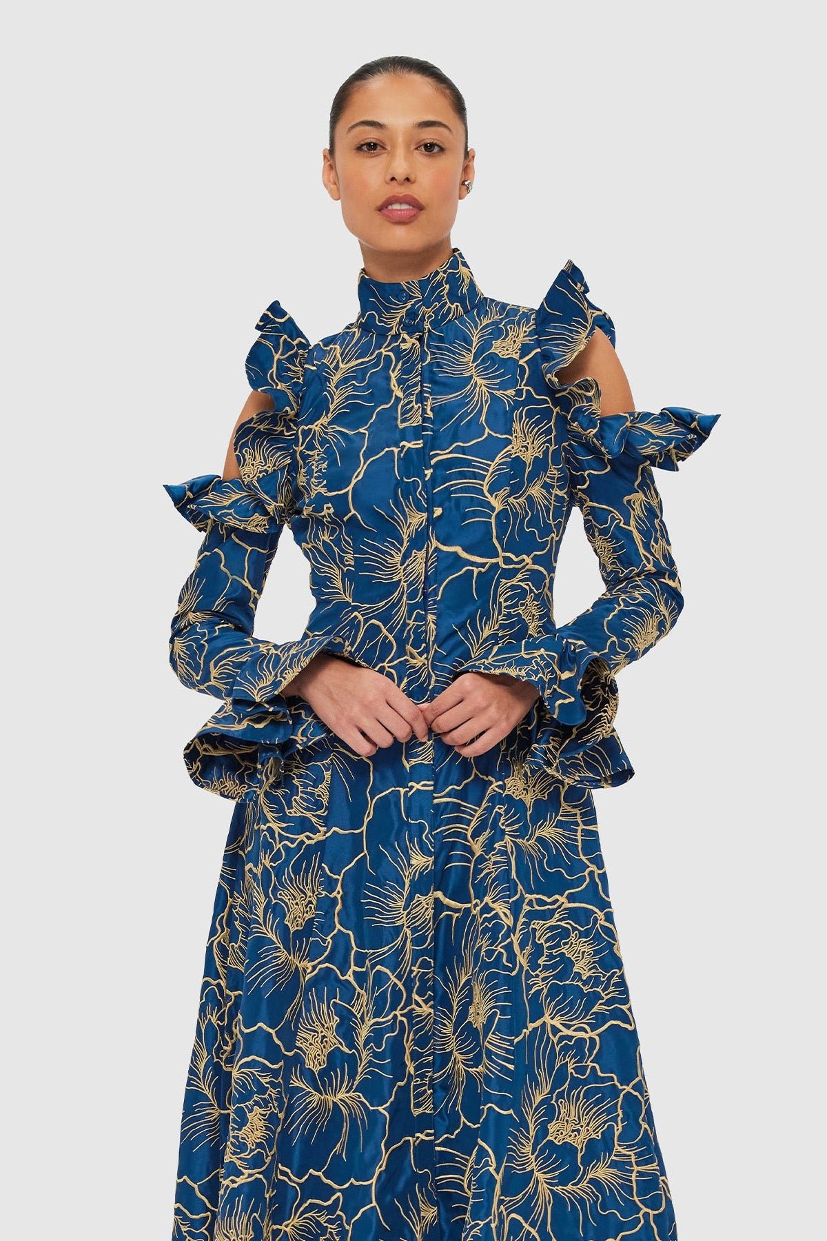 LEO LIN EZRA MIDI DRESS - MARINE BLUE photo 4