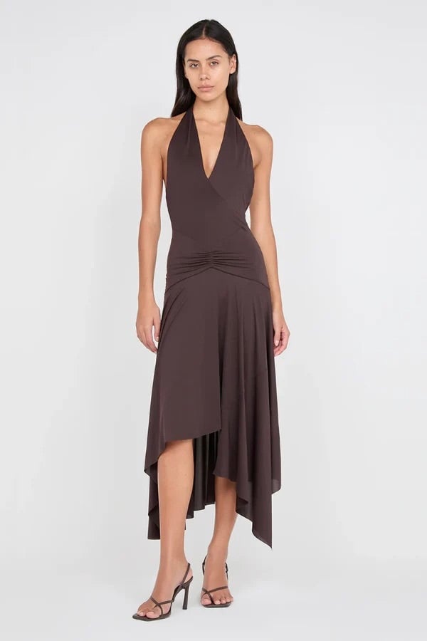 Bec & Bridge Nessie Halter Dress - Dark Chocolate photo 2