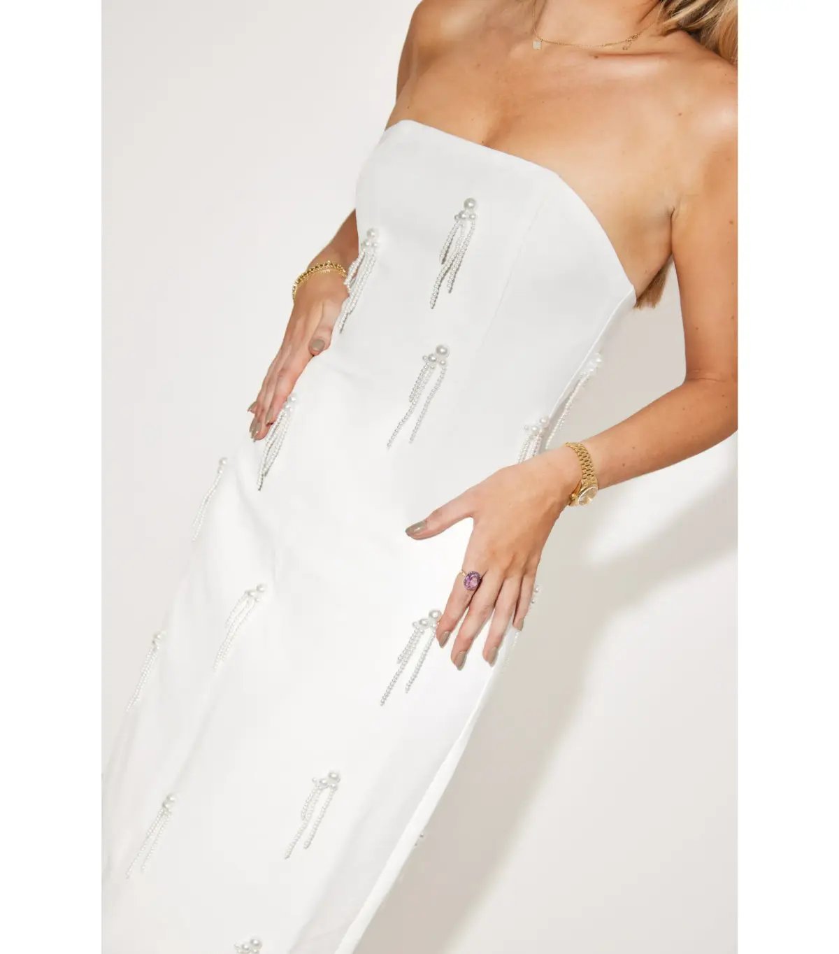 Odd Muse The Ultimate Muse Embellished Midi Dress White Size XS / AU 6 photo 2