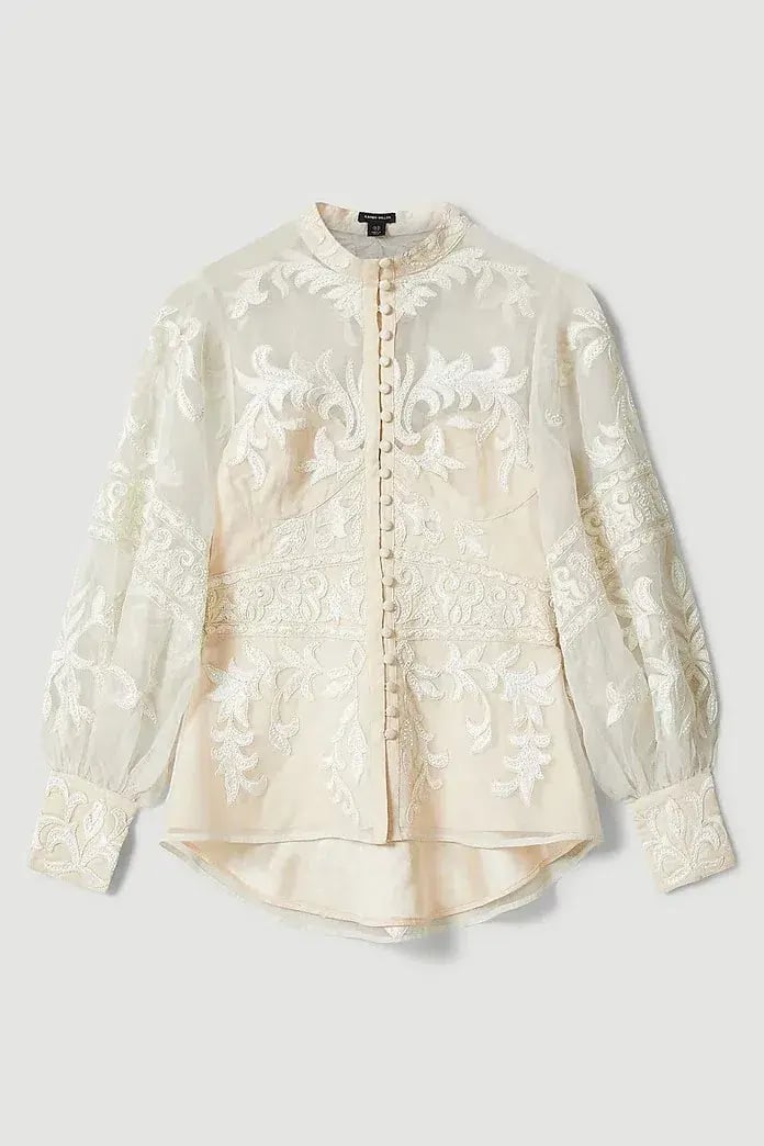 Lydia Millen Baroque Applique blouse size 12 photo 4