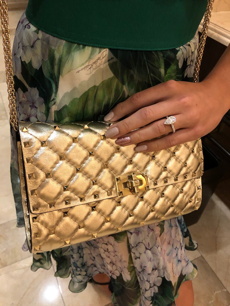 Valentino Garavani Rockstud Gold Spike Shoulder Bag photo 2