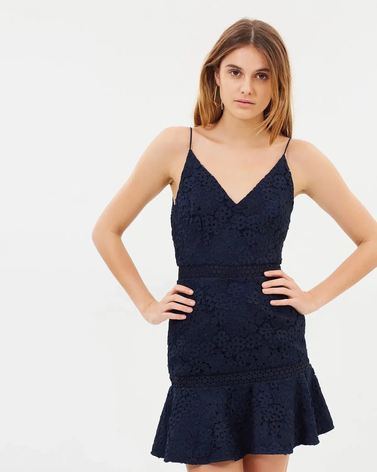 Keepsake the Label Utopia Lace Mini Dress Navy Size 10 photo 2