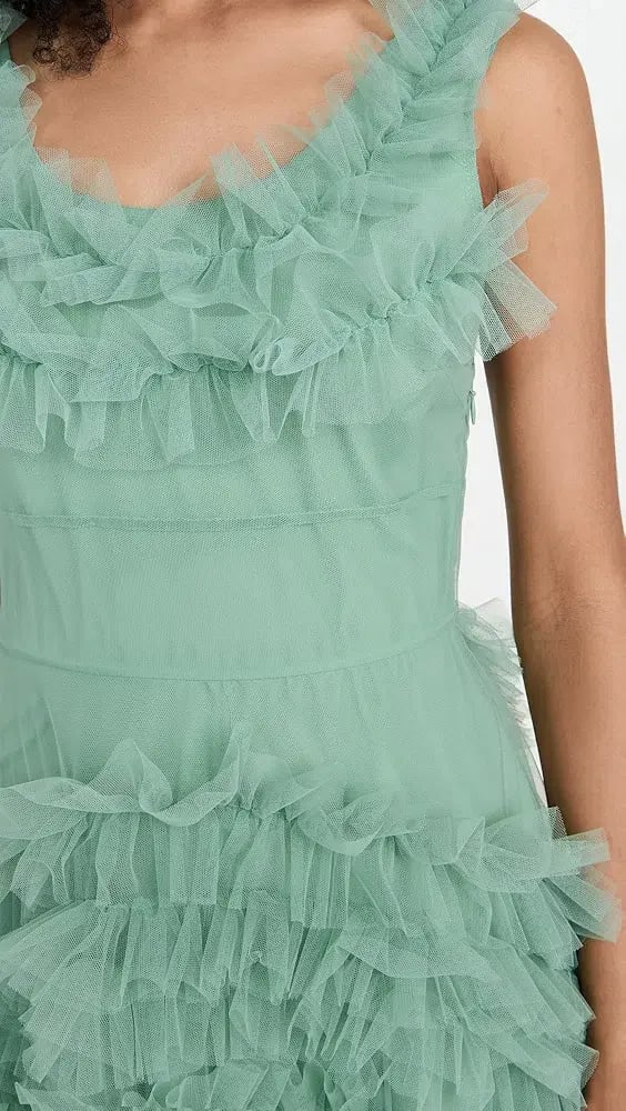 Molly Goddard Mertyl Tiered Ruffled Tulle Midi Dress Size 12 photo 4