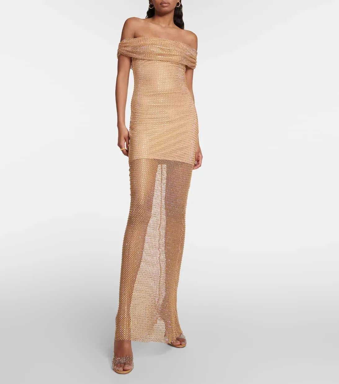 Self-portrait Rhinestone-embellished Maxi Dress Size 6 photo 4