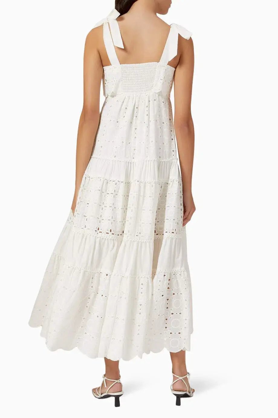 Alemais Evie Panelled Tie Midi Maxi Dress White Size 6 photo 8